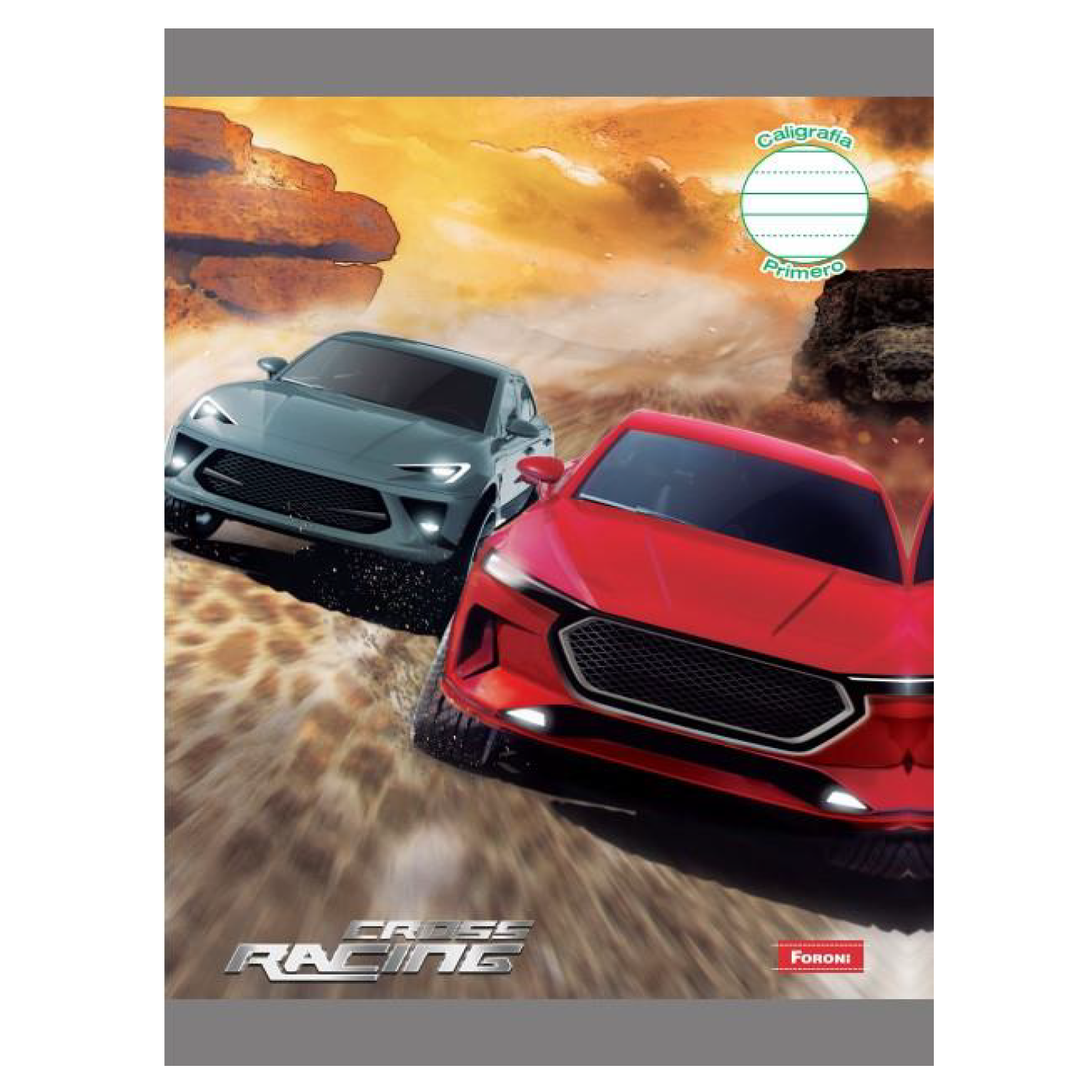 Foroni •  Libreta caligrafía 3rd (third) grande carpeta blanda "Cross Racing"