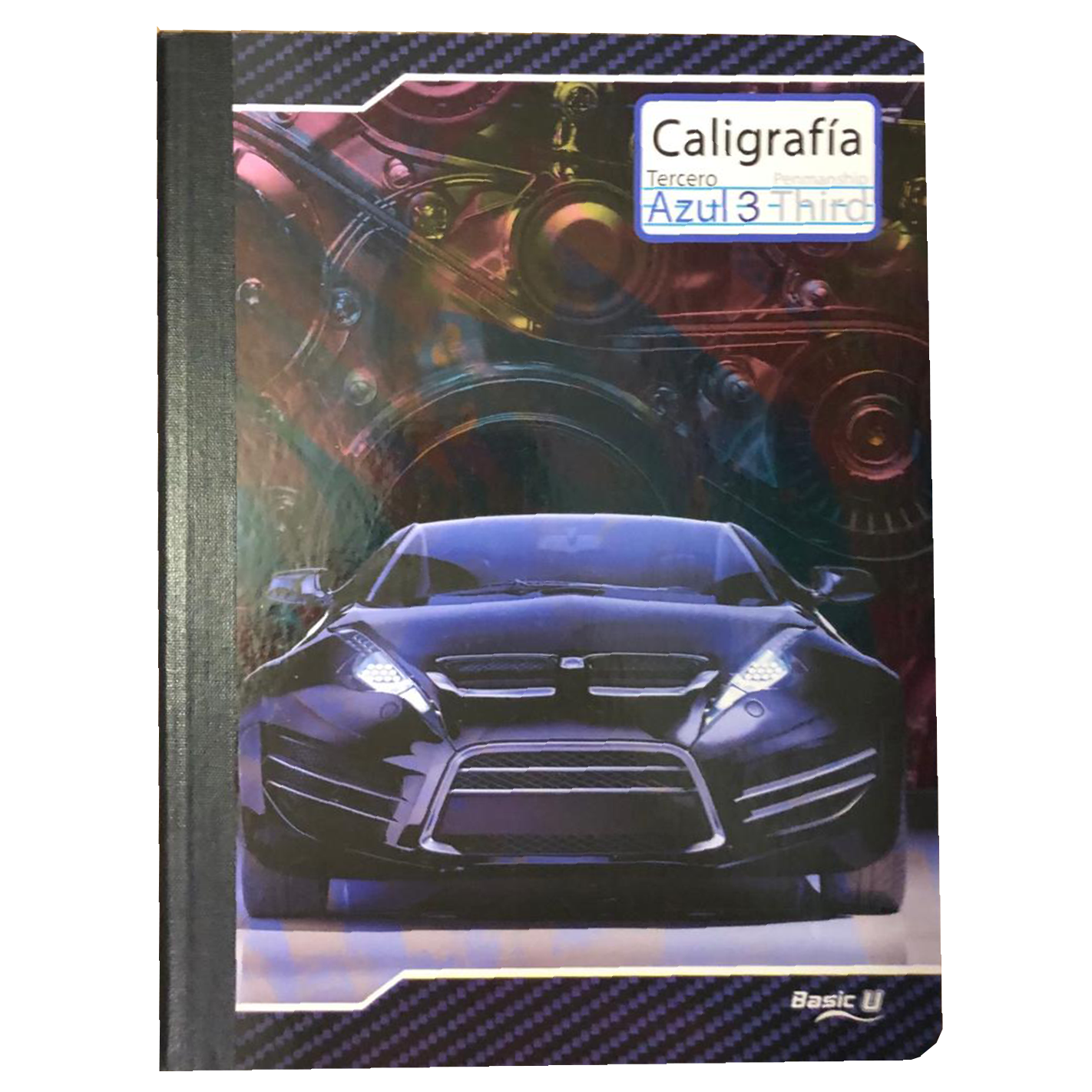 Basic U •  Libreta caligrafía 3rd (third) carpeta blanda "Xtreme Machines"