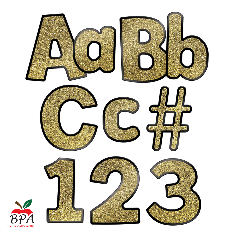 Carson Dellosa • Letras decorativas "Gold Glitter"