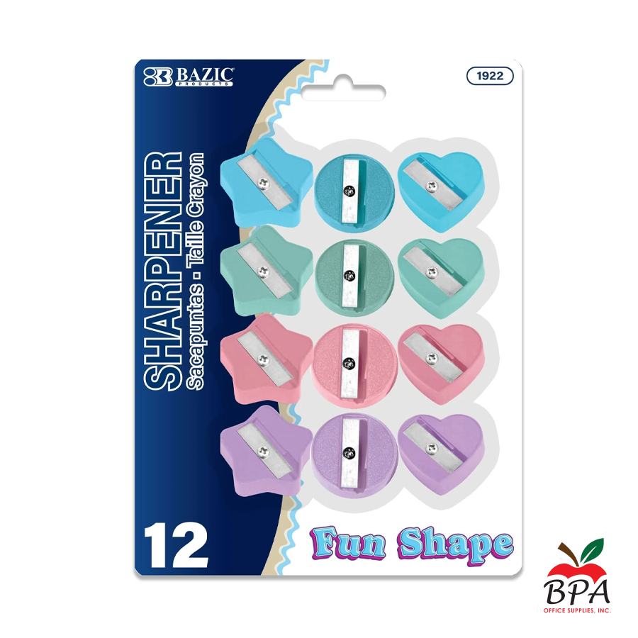 Bazic • Sacapuntas "Fun Shapes" (set de 12)