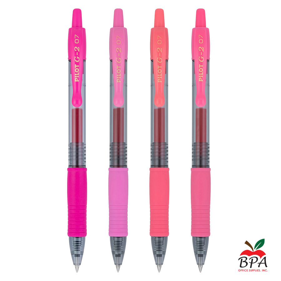 Pilot •  Bolígrafos G2 - Gel Fine - Retractable (pk/4 - asst Positivy colors)