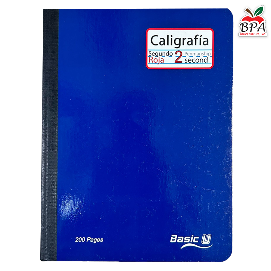 Basic U •  Libreta caligrafía 2nd (second) grande de carpeta blanda: Sistema de colores