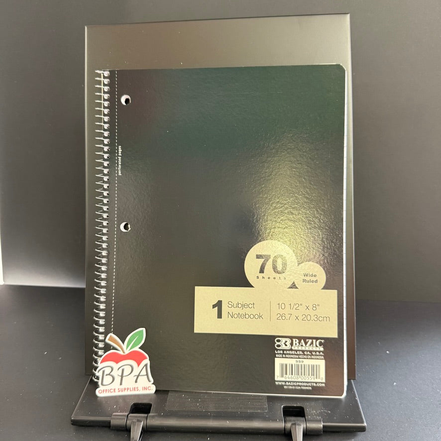 Bazic •  Libreta espiral grande (1 materia - "wide-ruled")