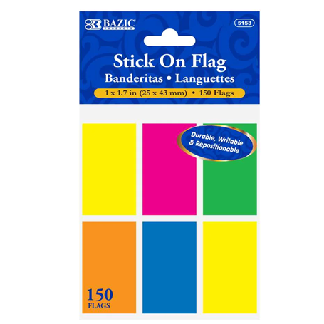 Bazic •  Banderitas color neón "stick on flag"