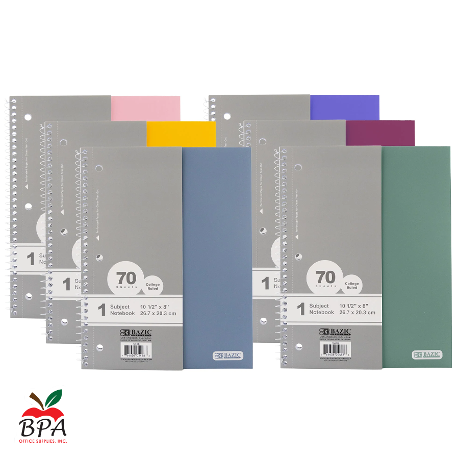 Bazic •  Libreta espiral grande Poly Cover - Morandi (1 materia - "college ruled")