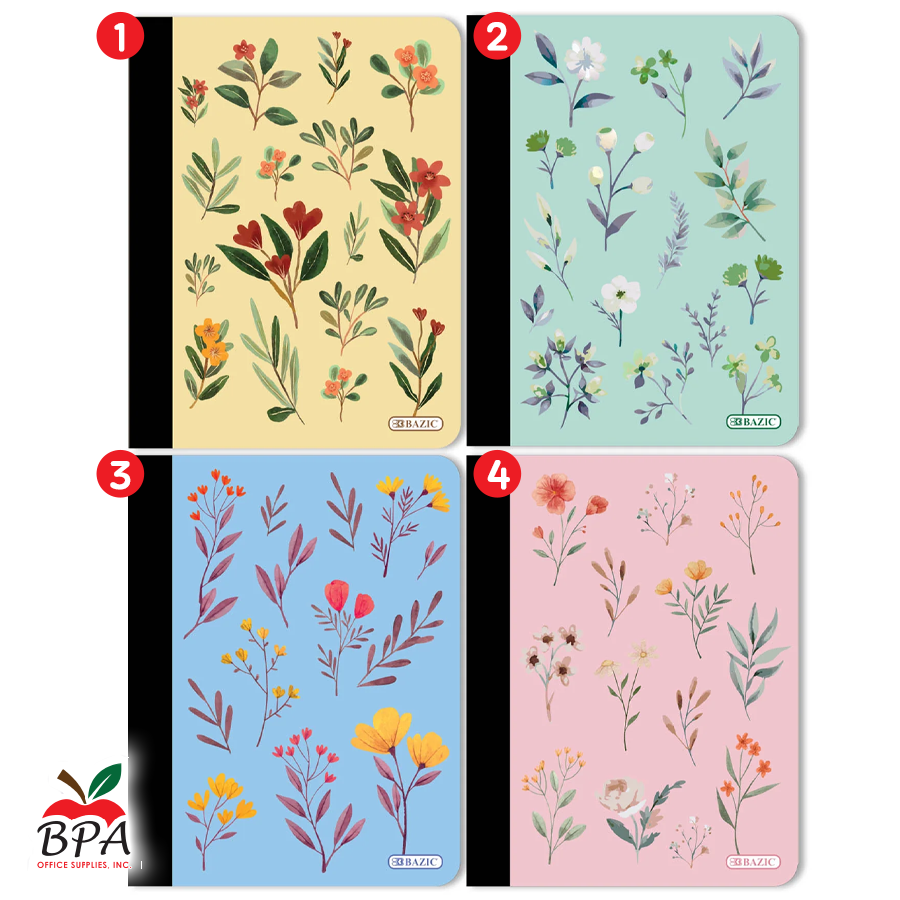 Bazic •  Libreta grande de carpeta blanda: Floral 2026