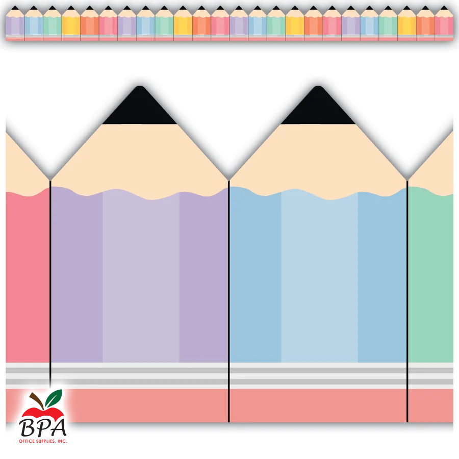 Teacher Created Resources •  Borde "Cool for School Pencils - Die cut Border trim"