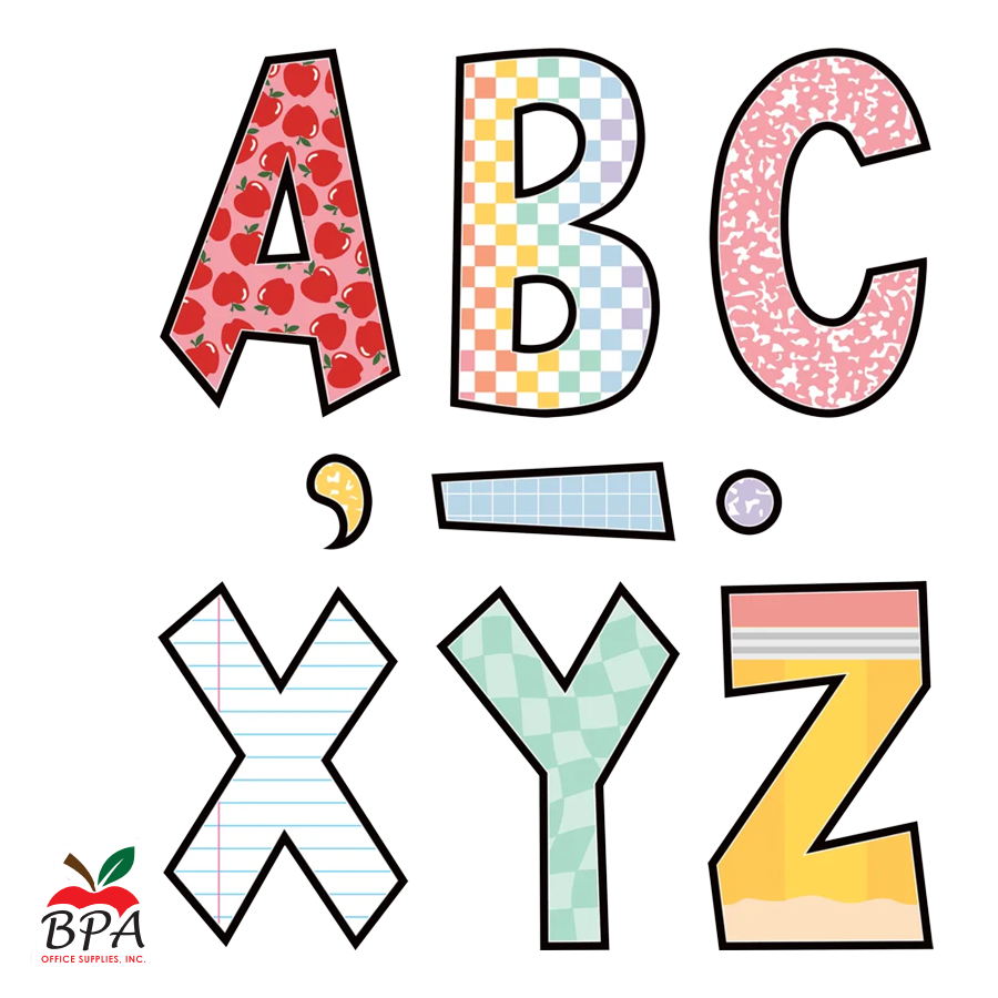Teacher Created Resources • Letras Decorativas "Cool for School 7" Fun Font Letters"