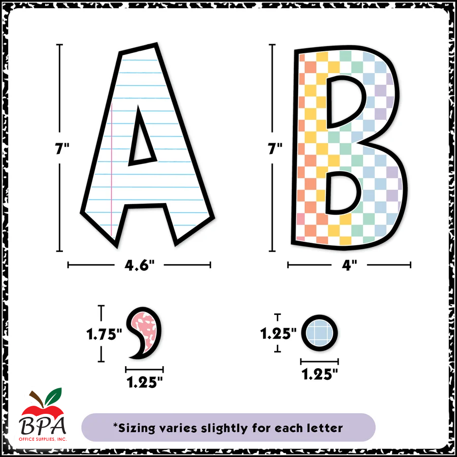 Teacher Created Resources • Letras Decorativas "Cool for School 7" Fun Font Letters"