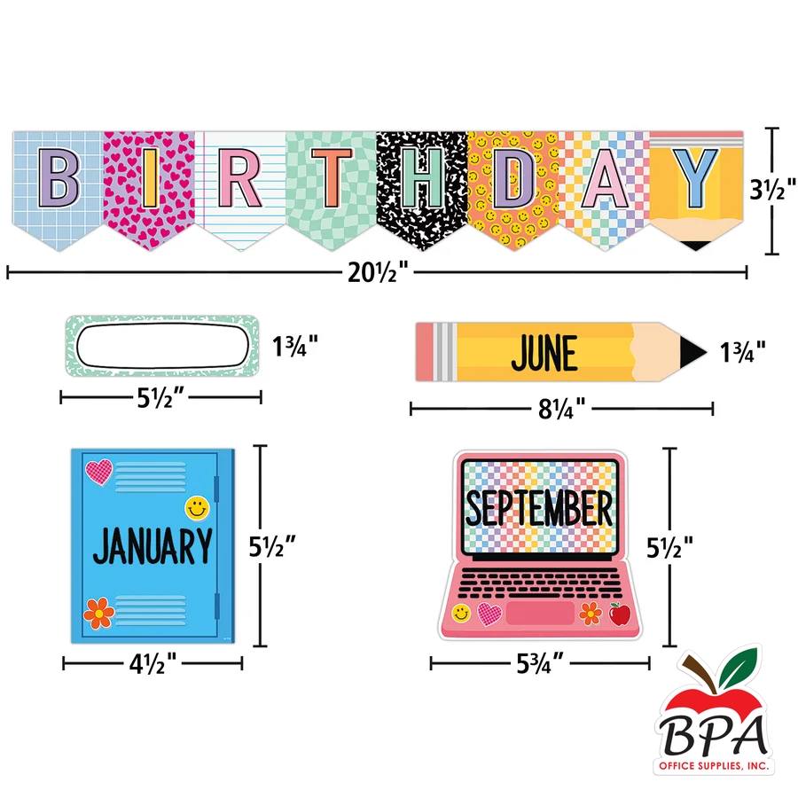 Teacher Created Resources • Mini set-decorativo "Cool for School - Happy Birthday"