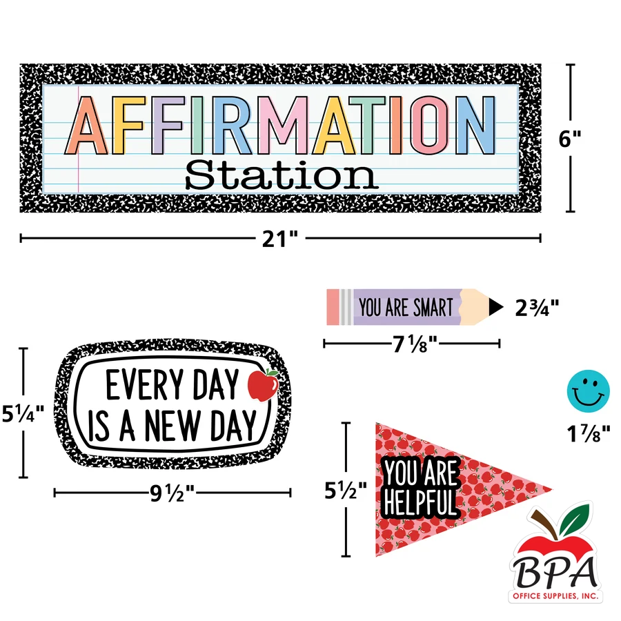 Teacher Created Resources • Mini set-decorativo "Cool for School - Positive Affirmations"