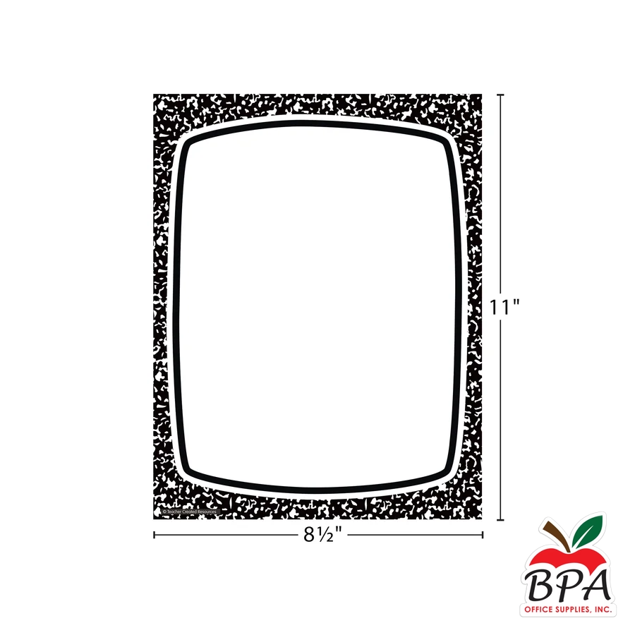 Teacher Created Resources •  Papel con borde decorativo "Cool for School - Composition"