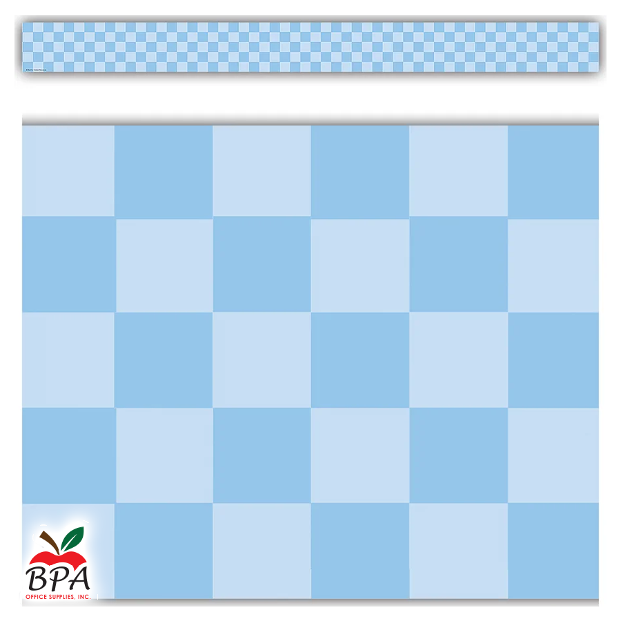 Teacher Created Resources •  Borde "Cool for School - Blue Checkers Straight Border trim"