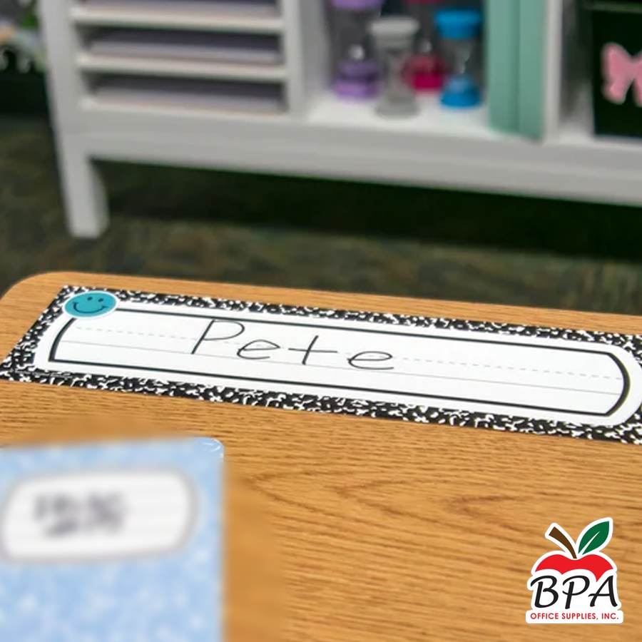 Teacher Created Resources •  Name Plates "Cool for School  - Composition Flat"