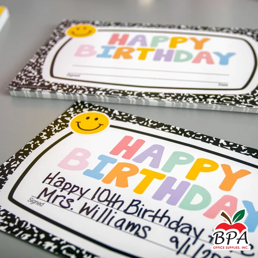 Teacher Created Resources • Certificados "Cool for School - Happy Birthday Awards"
