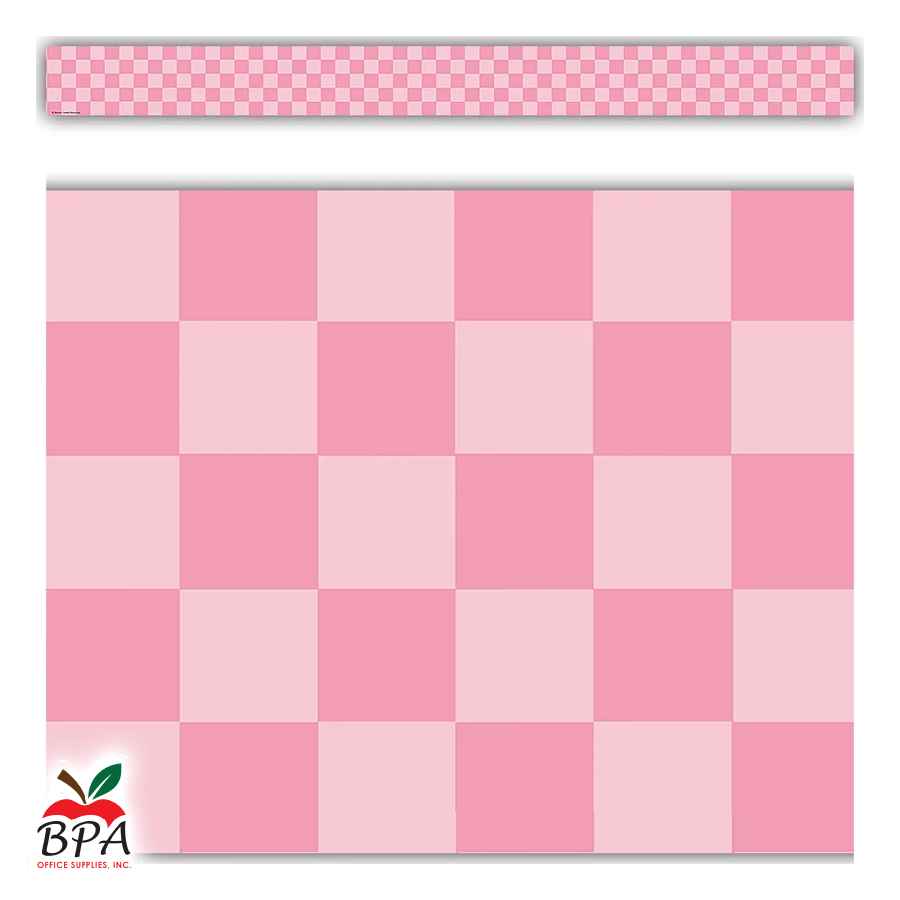 Teacher Created Resources •  Borde "Cool for School - Pink Checkers Straight Border trim"