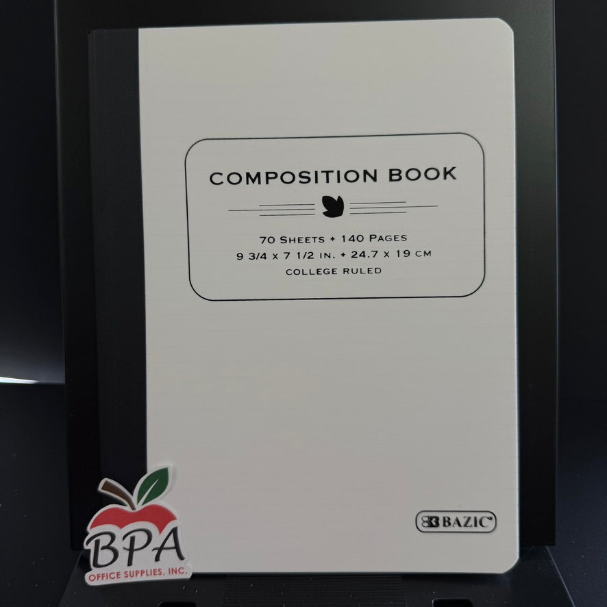 Bazic •  Libreta grande de carpeta poly (70 hojas)