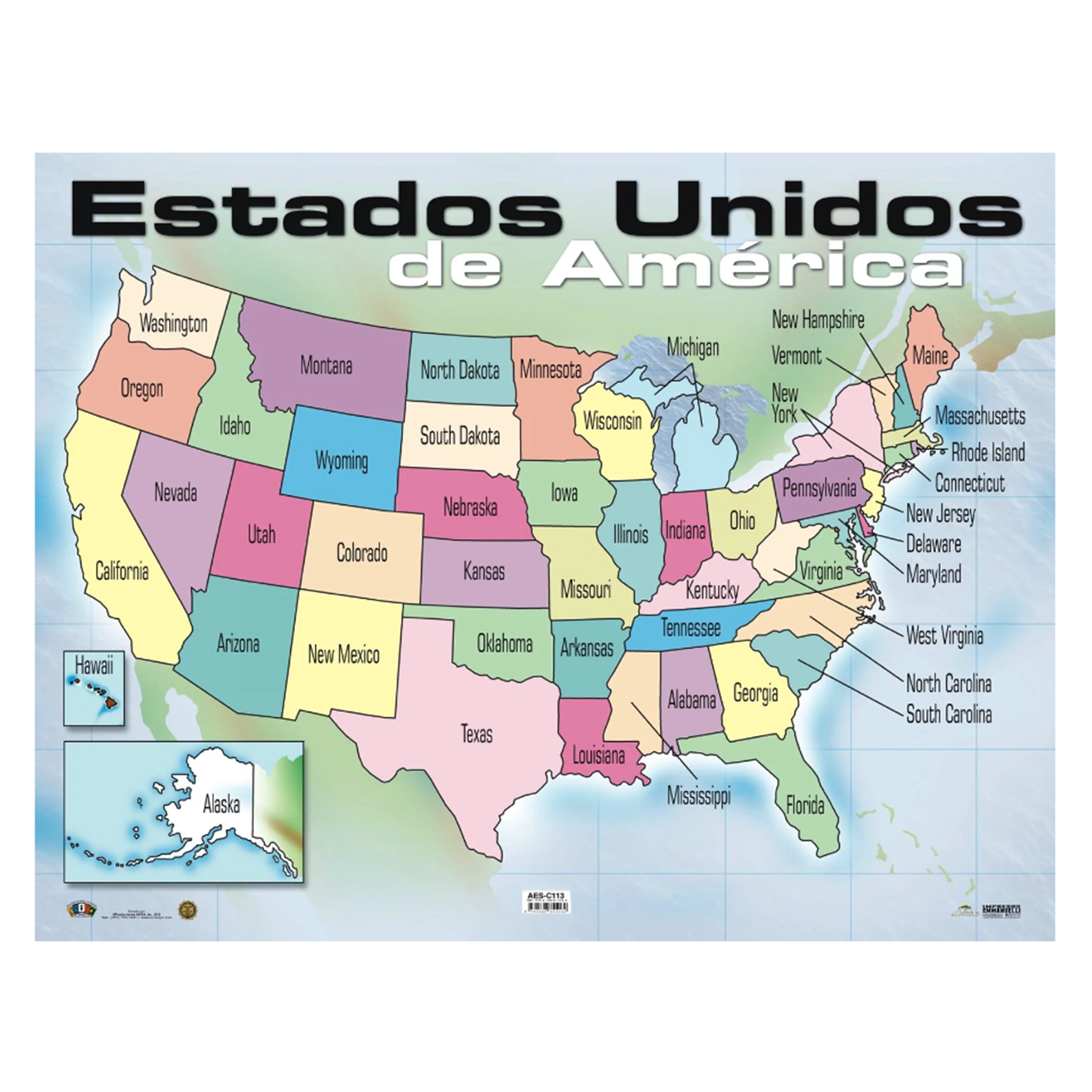 Anisa •  Cartel "Mapa de Estados Unidos"