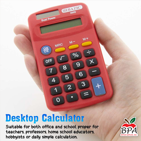 Bazic • Calculadora 8-Digit Dual Power (Pocket Size)