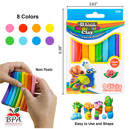 Bazic • Sticks de plastilina (set de 8 colores)