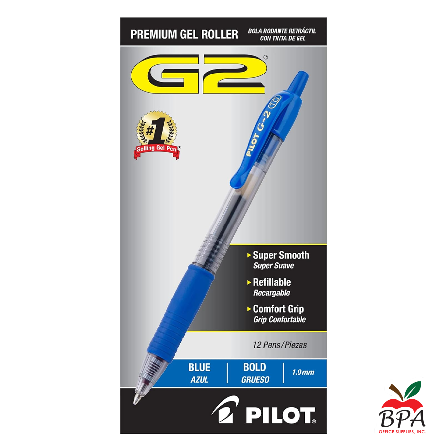 Pilot •  Bolígrafos G2 Bold 1.0 mm - Retractables (Azul - pk/12)