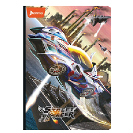 Norma •  Libreta caligrafía 1st (first) grande carpeta semi dura "Street Racer"