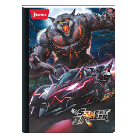 Norma •  Libreta caligrafía 1st (first) grande carpeta semi dura "Street Racer"
