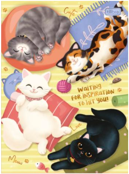 Tilibra •  Libreta grande carpeta blanda "Purrfect 2026"