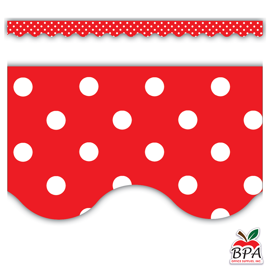 Teacher Created Resources •  Borde "Red Polka Dots - Scalloped "