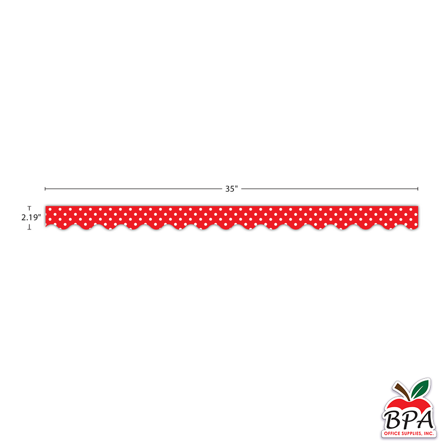 Teacher Created Resources •  Borde "Red Polka Dots - Scalloped "