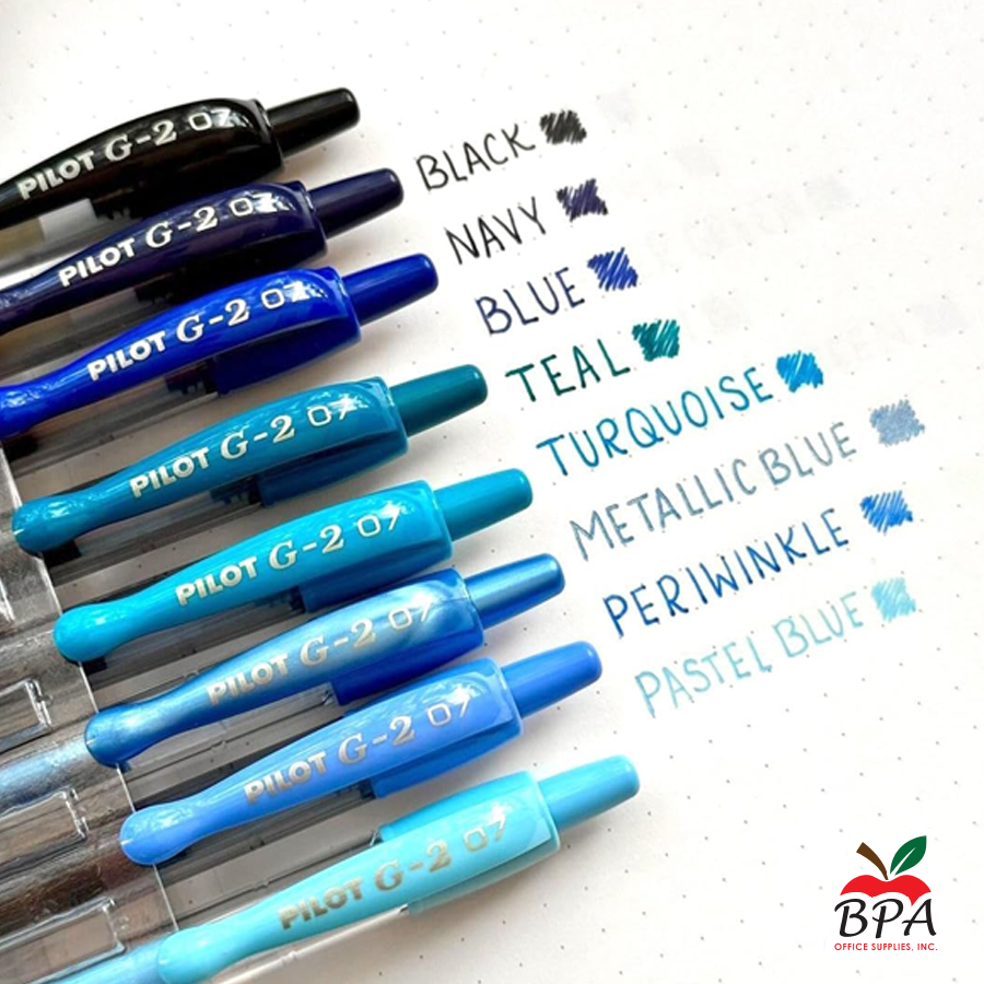 Pilot •  Bolígrafos G2 - Gel Fine - Retractable (pk/8 - asst blue colors)