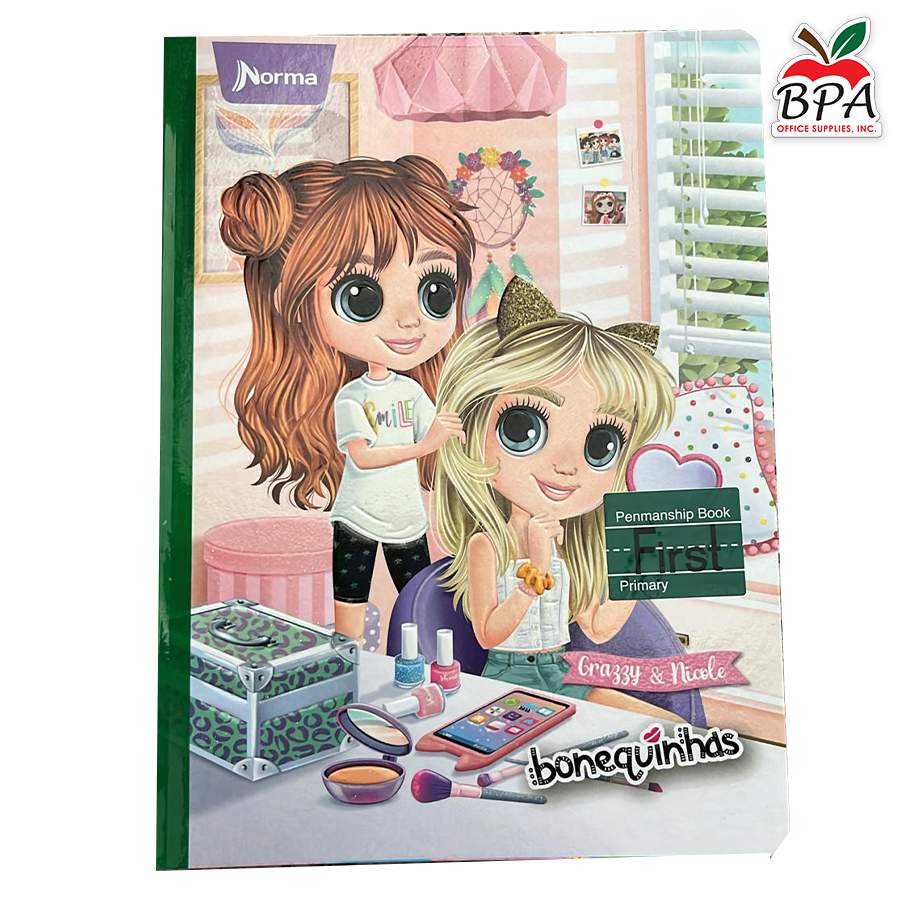 Norma •  Libreta caligrafía 1st (first) grande carpeta semi dura "Bonequinhas Dolls"