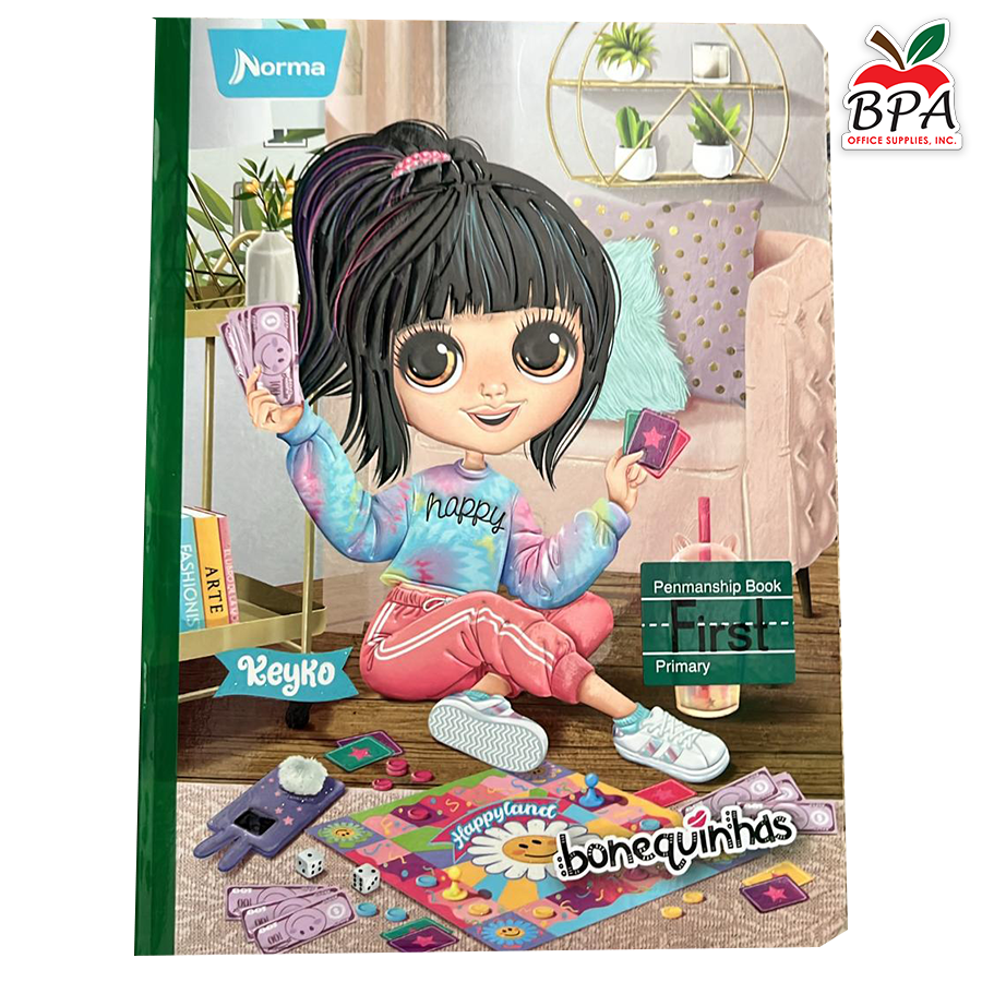 Norma •  Libreta caligrafía 1st (first) grande carpeta semi dura "Bonequinhas Dolls"