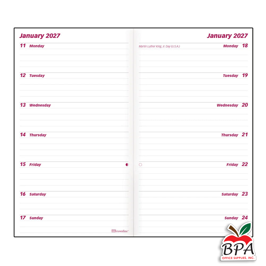 Brownline • Agenda 2027 - Two Week Pocket Planner (negra)