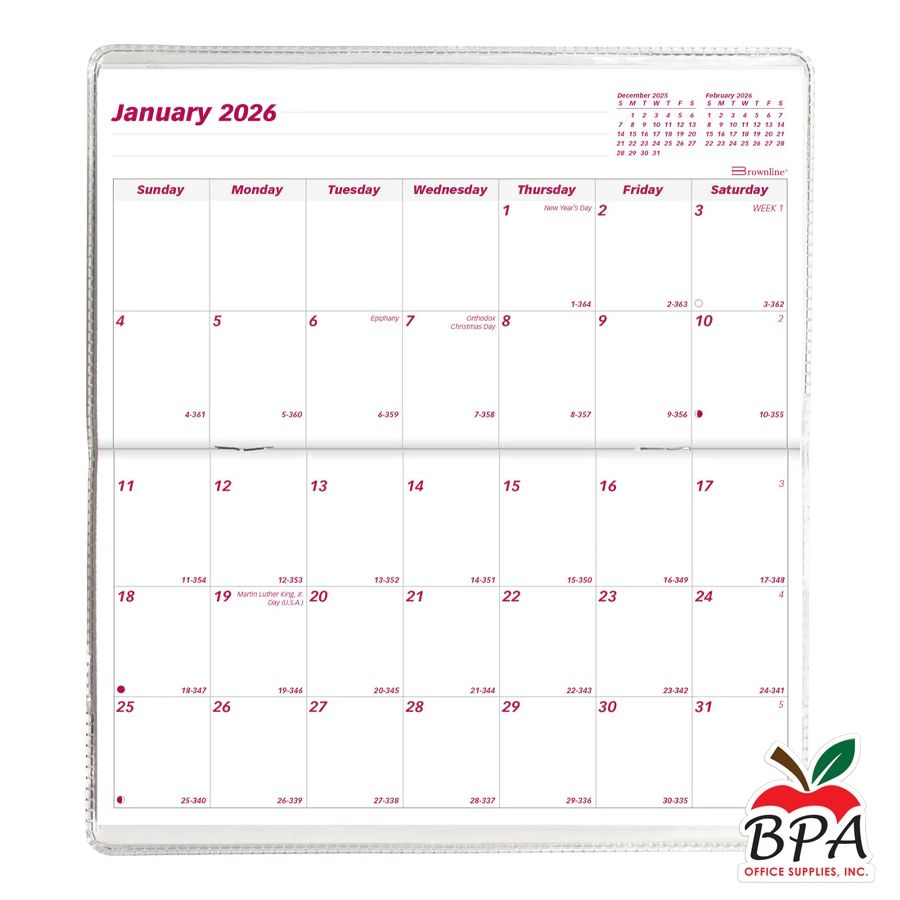 Brownline • Agenda 2026-27  Monthly Pocket (varios diseños)