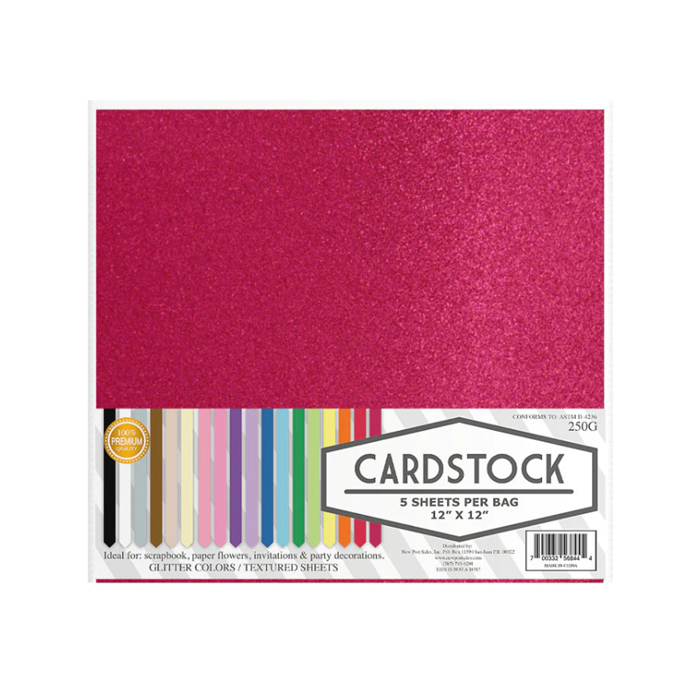 Cardstock •  Glitter Cardstock 5 hojas (variedad de colores a escoger)