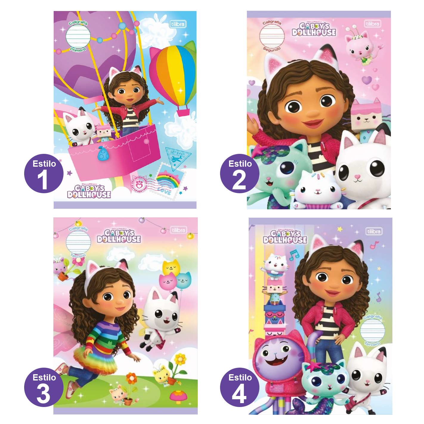 Tilibra •  Libreta caligrafía 1st (first) carpeta blanda "Gabby's Dollhouse"