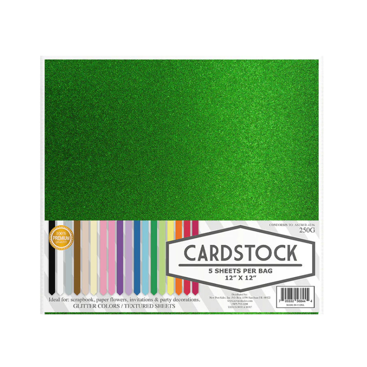 Cardstock •  Glitter Cardstock 5 hojas (variedad de colores a escoger)