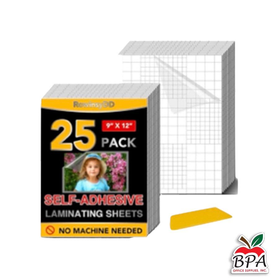 Hojas de Laminar • Autoadhesivas - 9" x 12" - (PQT 25)