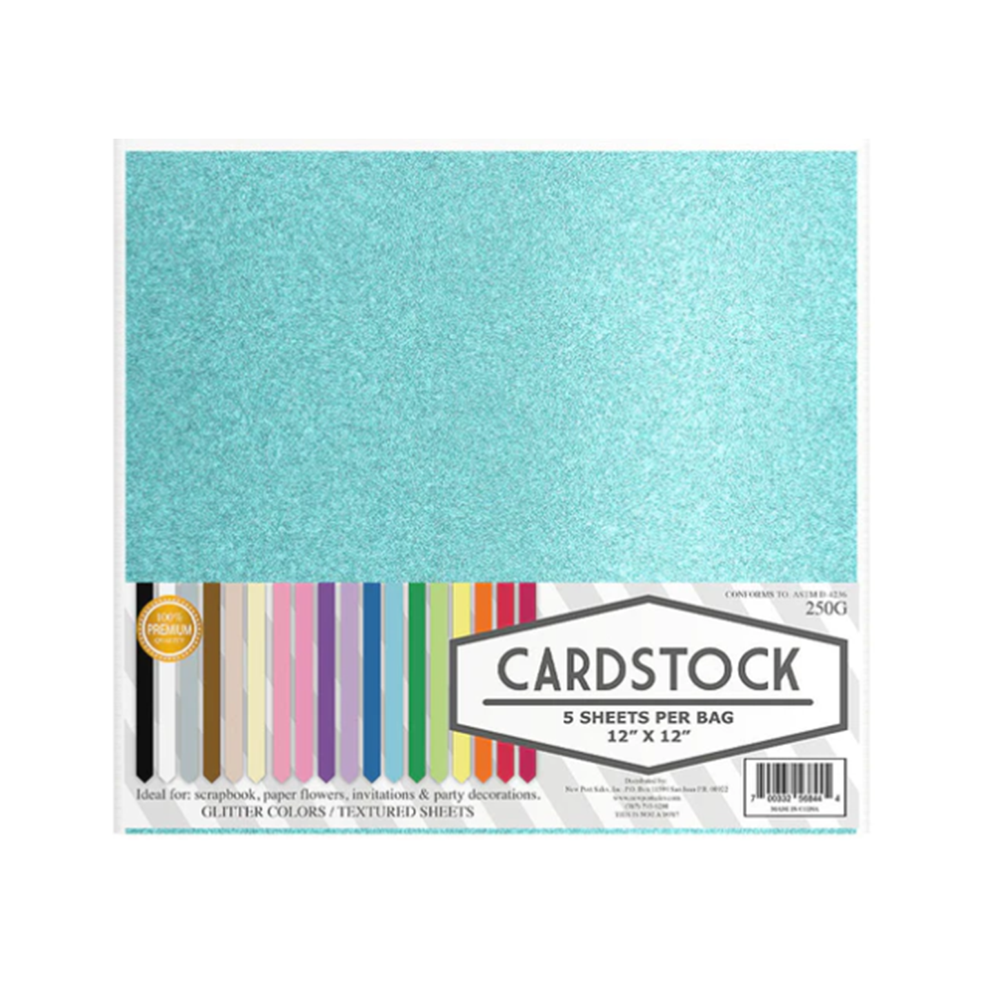 Cardstock •  Glitter Cardstock 5 hojas (variedad de colores a escoger)