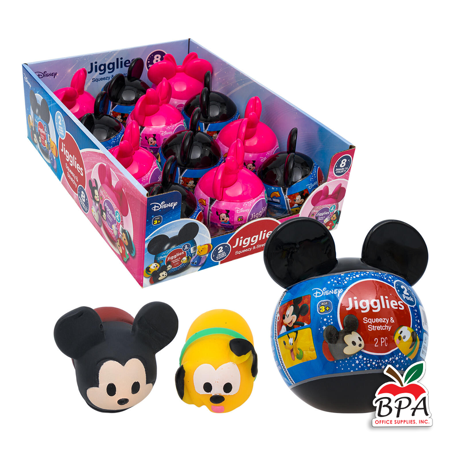 Disney Jigglies Squeezy• Bola plástica con 2 mini "Squishy" de Disney