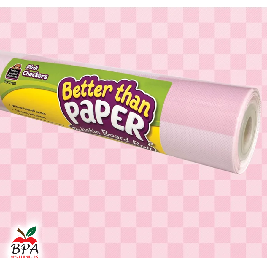 Teacher Created Resources • Rollo de papel para bulletin board "Pink Checkers - Better Than Paper"