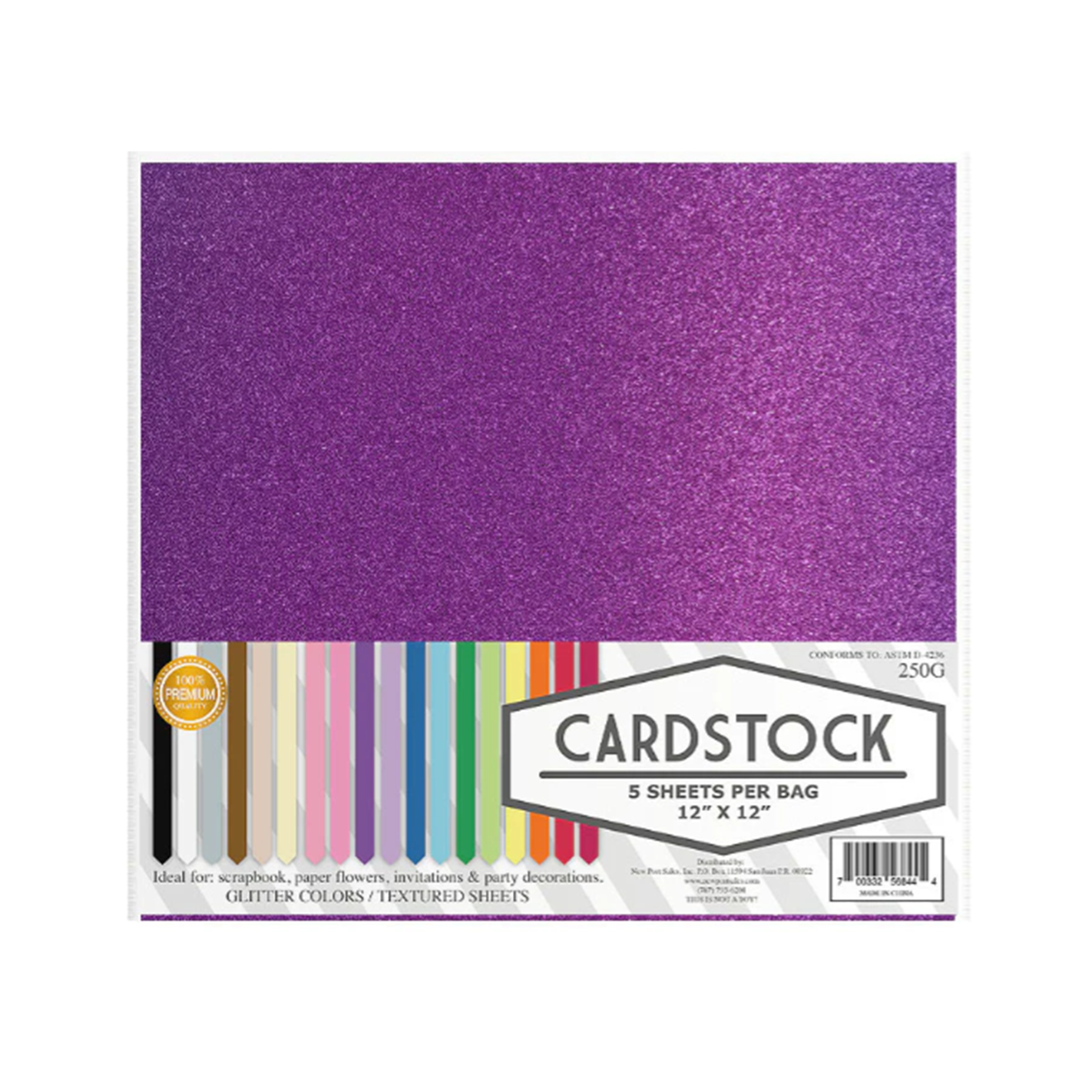 Cardstock •  Glitter Cardstock 5 hojas (variedad de colores a escoger)