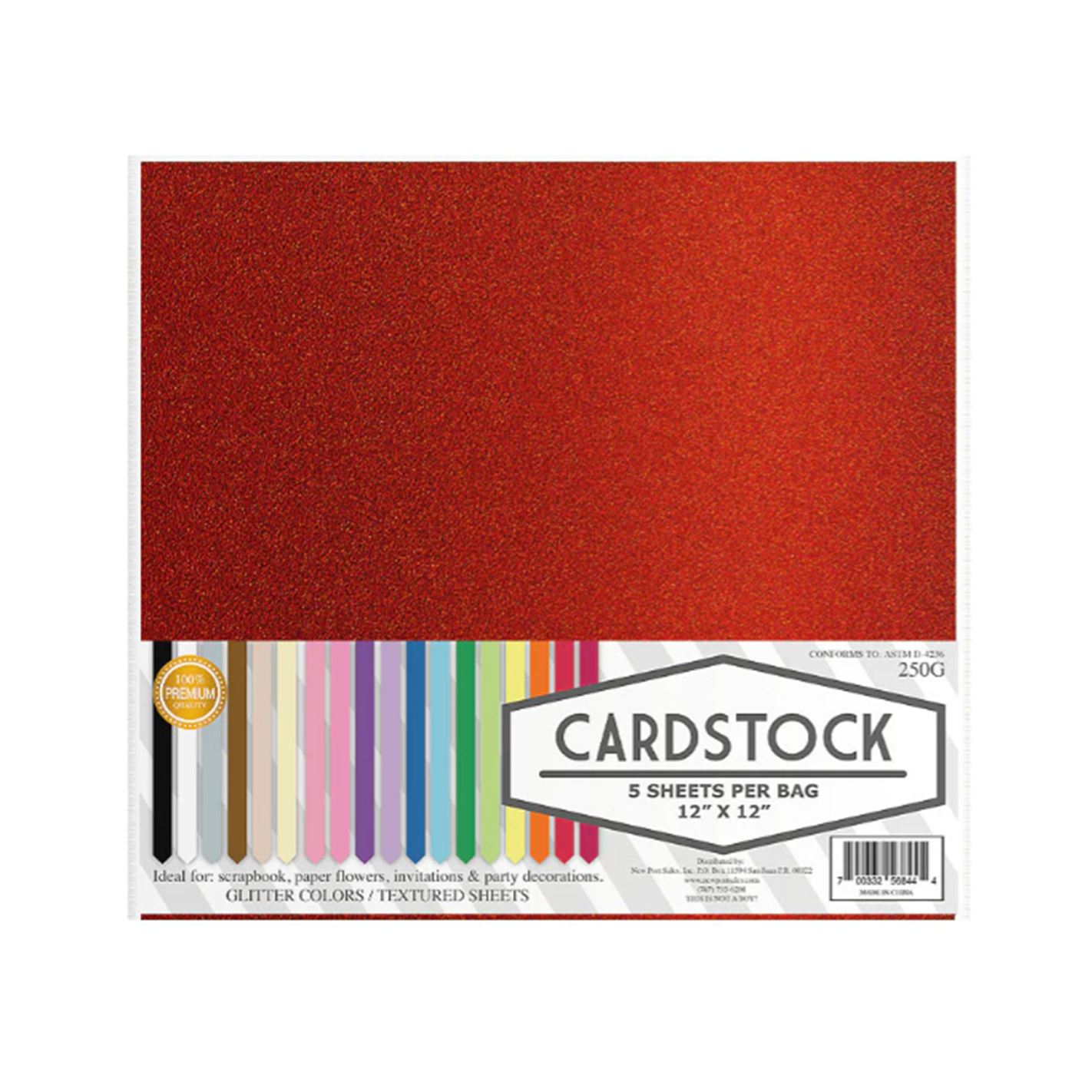 Cardstock •  Glitter Cardstock 5 hojas (variedad de colores a escoger)