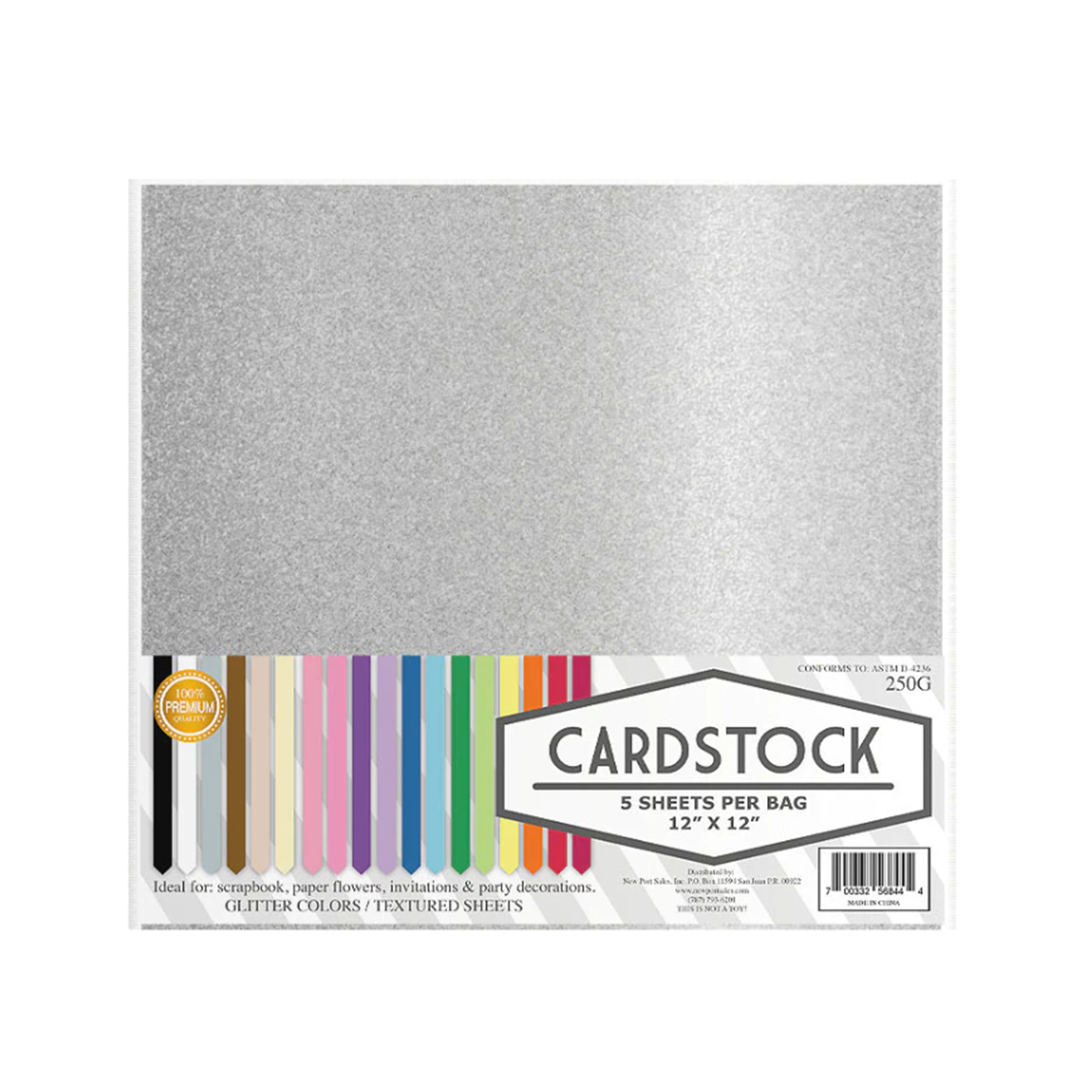 Cardstock •  Glitter Cardstock 5 hojas (variedad de colores a escoger)
