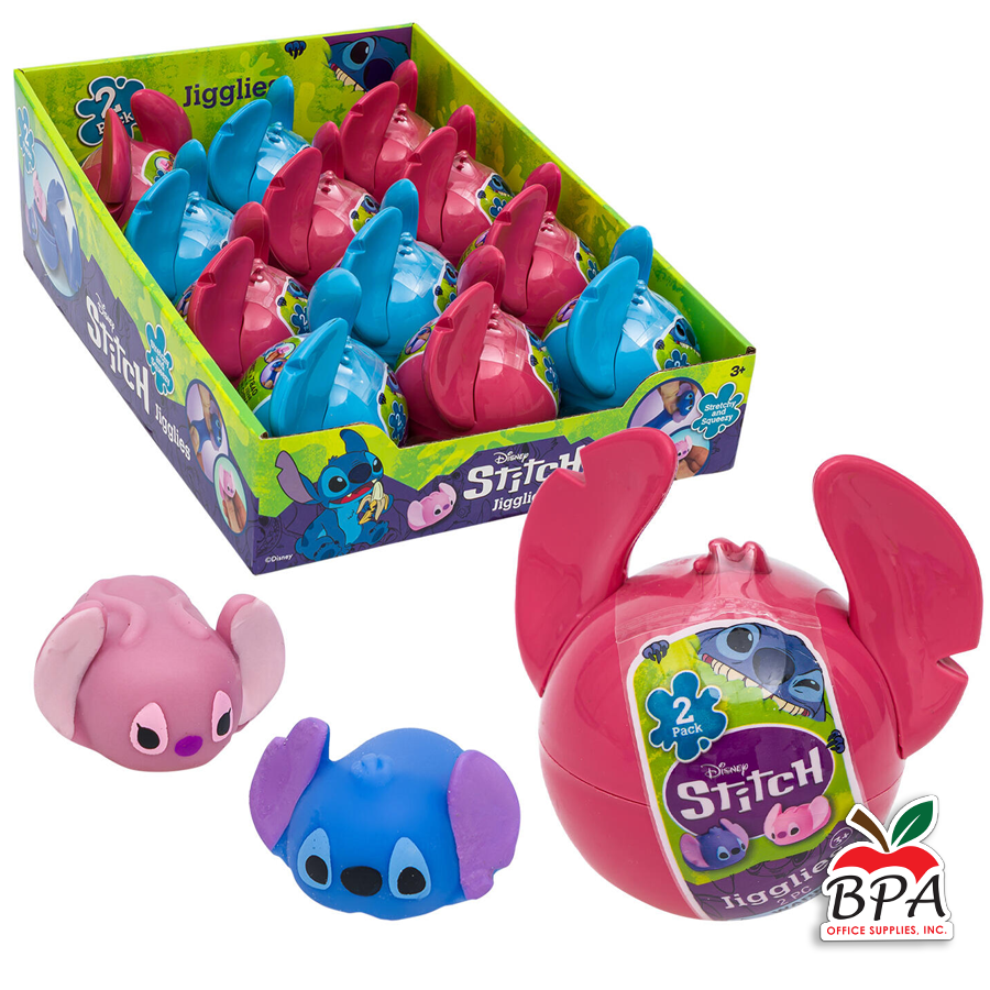 Stitch Jigglies Squeezy• Bola plástica con 2 mini "Squishy" de Stitch