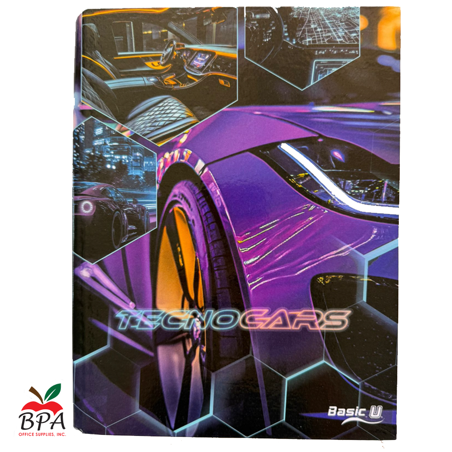 Basic U •  Libreta grande carpeta dura "Tecno Cars 2026"