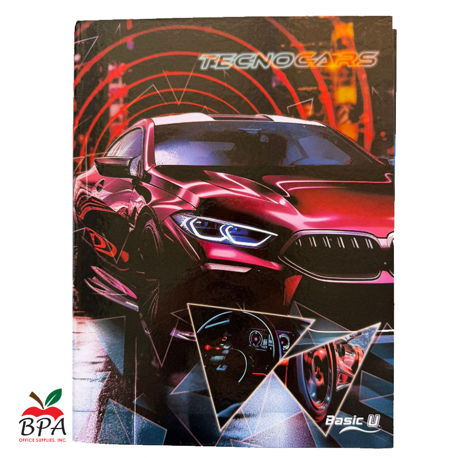 Basic U •  Libreta grande carpeta dura "Tecno Cars 2026"