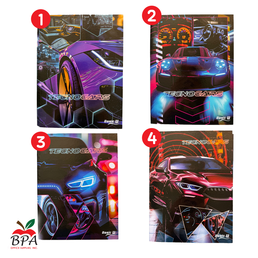 Basic U •  Libreta grande carpeta dura "Tecno Cars 2026"