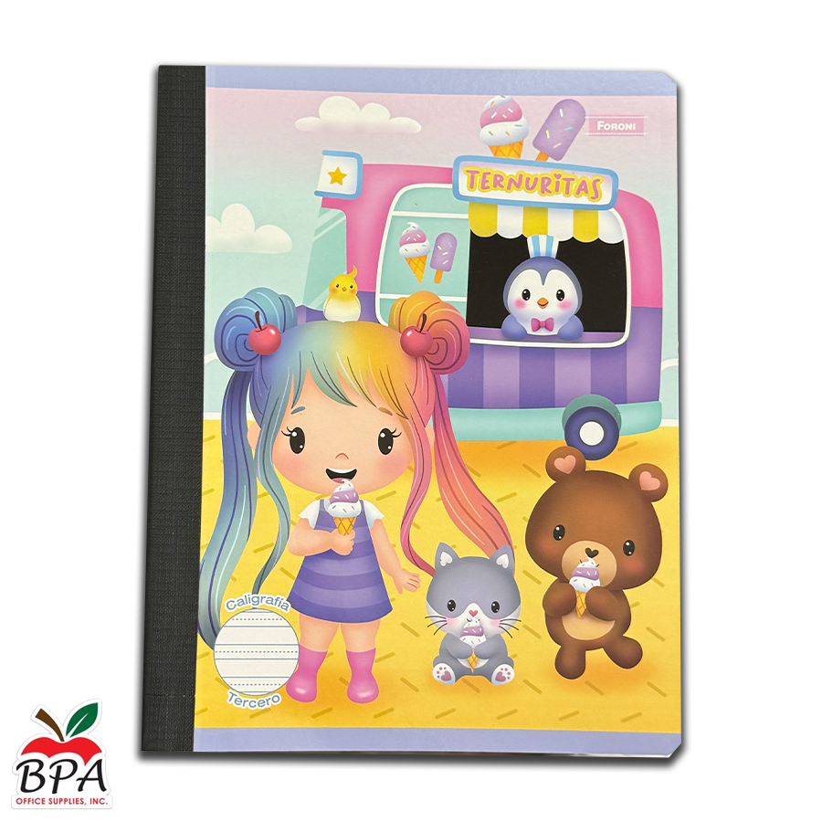 Foroni •  Libreta caligrafía 3rd (third) grande carpeta blanda "Ternuritas"